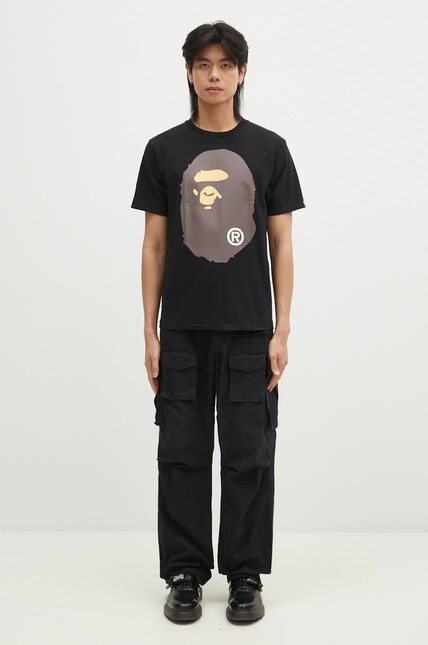A Bathing Ape cotton t-shirt BIG APE HEAD TEE men's black color