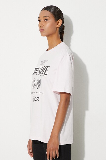 Marc Jacobs cotton t-shirt Classic T-Shirt pink color with a print