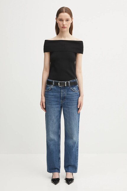Anine Bing top francis top black color smooth A.09.11203 at PRM US