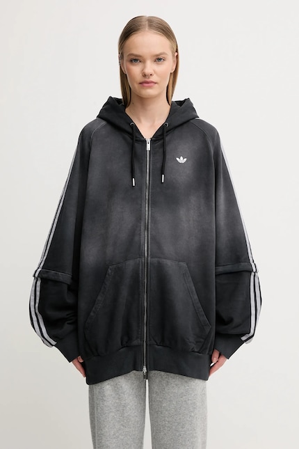 adidas Originals cotton sweatshirt Oversized Hoodie black color adidas Originals cotton sweatshirt Oversized Hoodie black color
