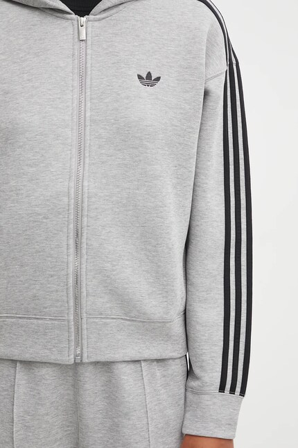 adidas Originals sweatshirt Spacer 3S Fz gray color hooded with an