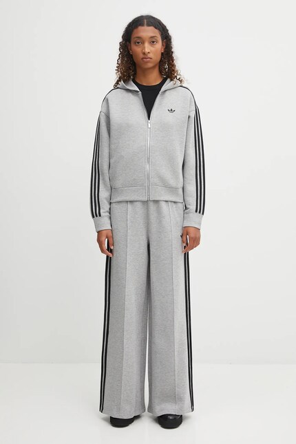 adidas Originals sweatshirt Spacer 3S Fz gray color hooded with an