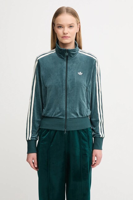 Кофта из велюра adidas Originals Fb Liberty Tt цвет зелёный с
