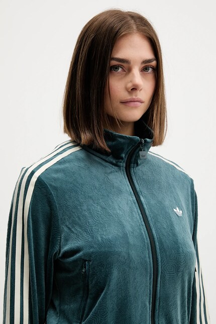 Кофта из велюра adidas Originals Fb Liberty Tt цвет зелёный с