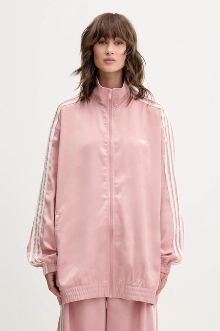 Кофта adidas Originals Satin Tt цвет розовый с аппликацией KC8812