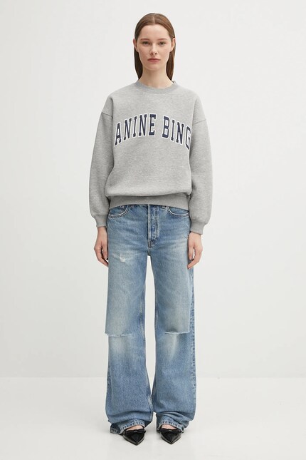 アニンビン BING 25AW SPENCER SWEAT スウェット グレー ANINE BING Spencer Sweatshirt in Grey Melange | REVOLVE