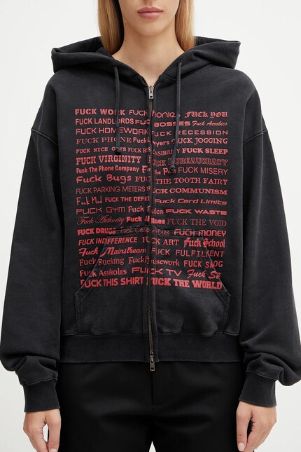 VETEMENTS cotton sweatshirt Fuck Fitted Zip-Up PRM EU