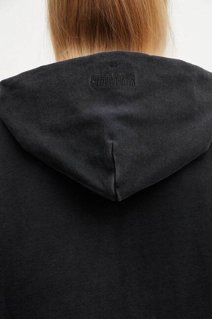 VETEMENTS cotton sweatshirt Fuck Fitted Zip-Up black color hooded