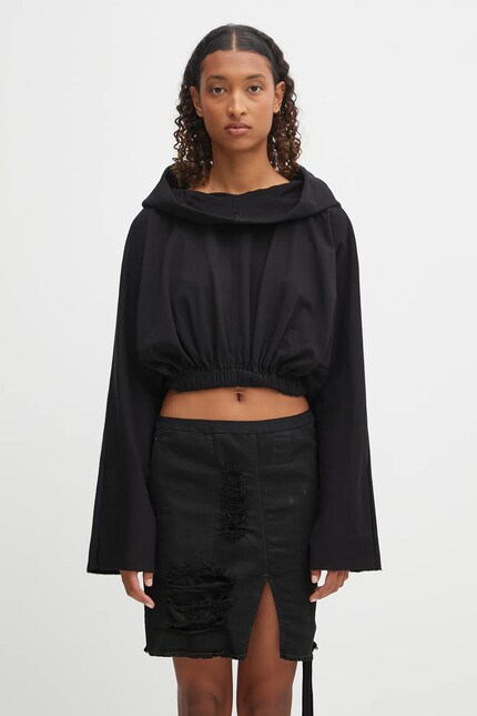 Rick Owens DRKSHDW cotton sweatshirt Cropped Hooded Tunic PRM EU