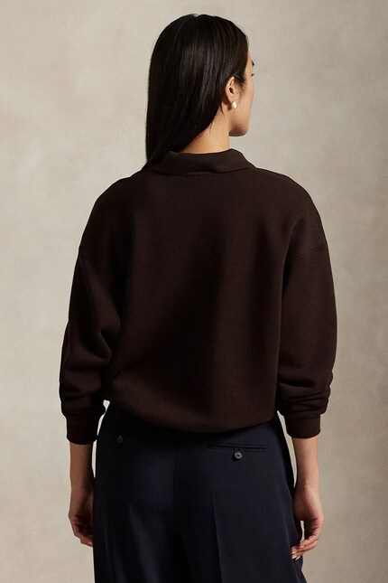 Polo Ralph Lauren sweatshirt ARCTIC FLEECE brown color with a