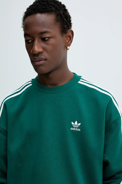 Кофта adidas Originals Oversize Crew цвет зелёный с аппликацией