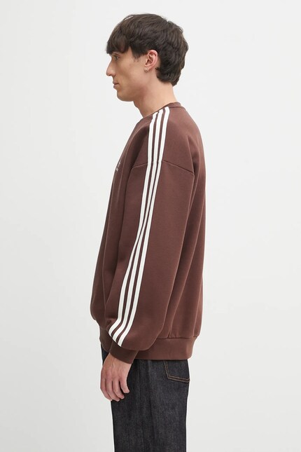 M Кофта adidas Originals Oversize Crew колір коричневий з аплікацією