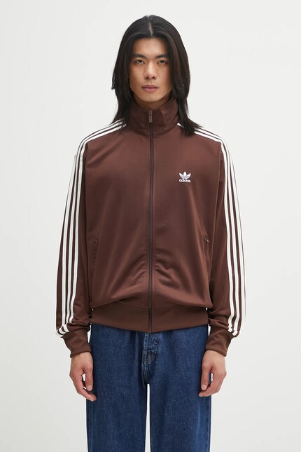 abc Кофта adidas Originals Firebird Tt цвет коричневый с аппликацией