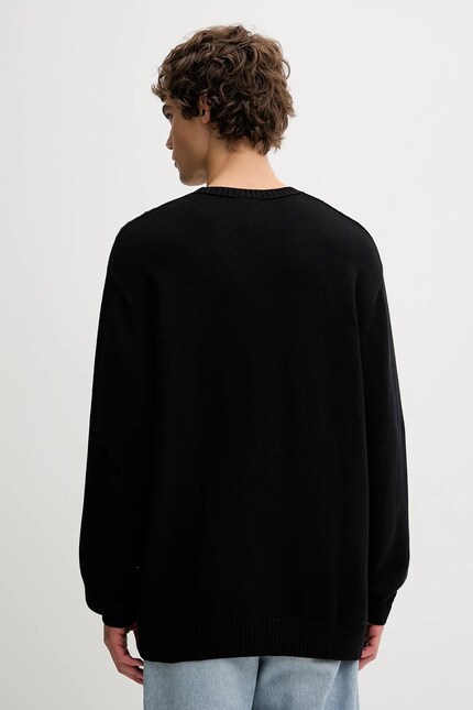 Хлопковый свитер adidas Originals P Ess Knit Crew цвет чёрный
