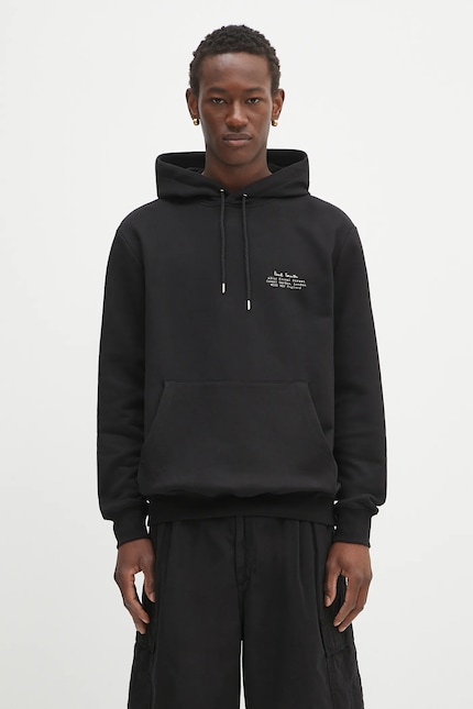 Paul Smith cotton sweatshirt black color hooded with a print M1R Paul Smith cotton sweatshirt black color hooded with a print M1R