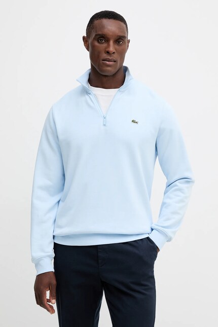 Lacoste cotton sweatshirt blue color smooth SH9774 at PRM US