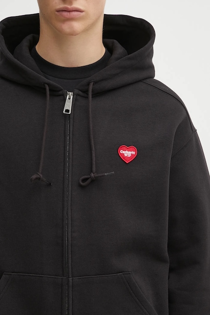 Carhartt WIP sweatshirt Hooded Heart II Hartt black color hooded Carhartt WIP sweatshirt Hooded Heart II Hartt black color hooded