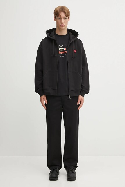 Carhartt WIP sweatshirt Hooded Heart II Hartt black color hooded