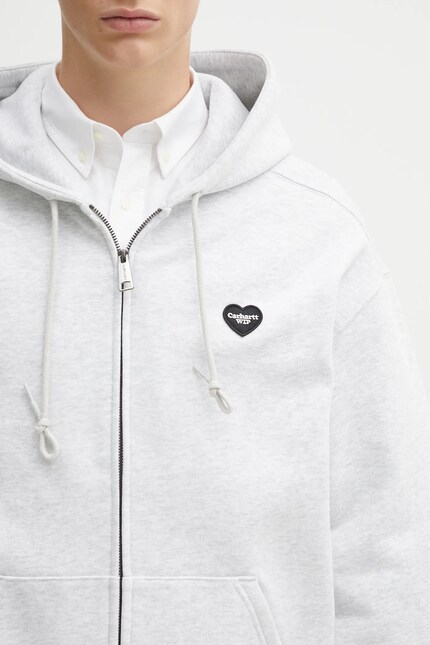 Carhartt WIP sweatshirt Hooded Heart II Hartt gray color hooded Carhartt WIP sweatshirt Hooded Heart II Hartt gray color hooded