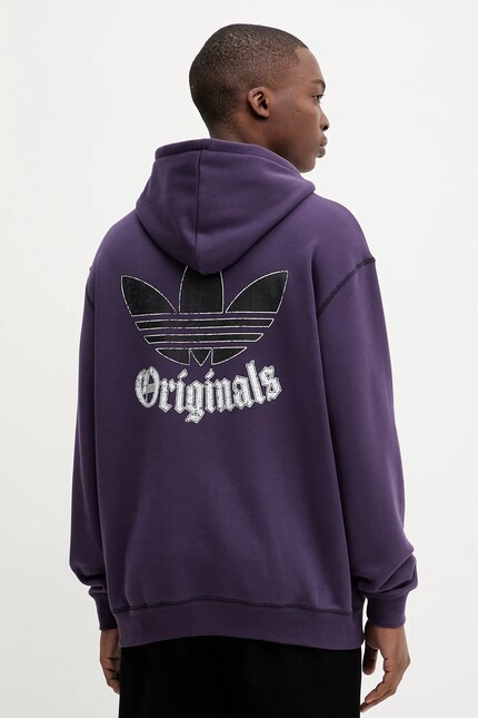 Хлопковая кофта adidas Originals Grfx Hoodie цвет фиолетовый с