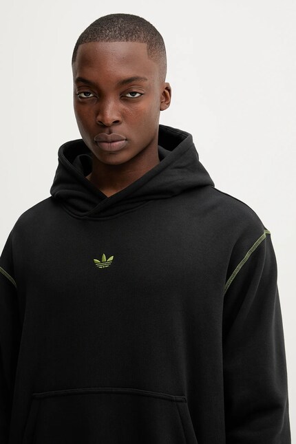 Хлопковая кофта adidas Originals Grfx Hoodie цвет чёрный с