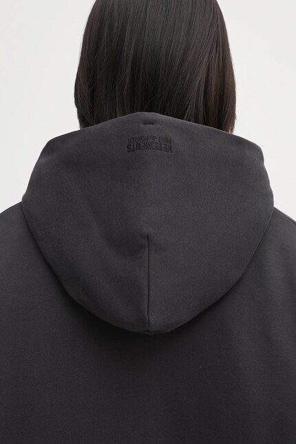 VETEMENTS sweatshirt Puffed Oversized Zip-Up black color hooded
