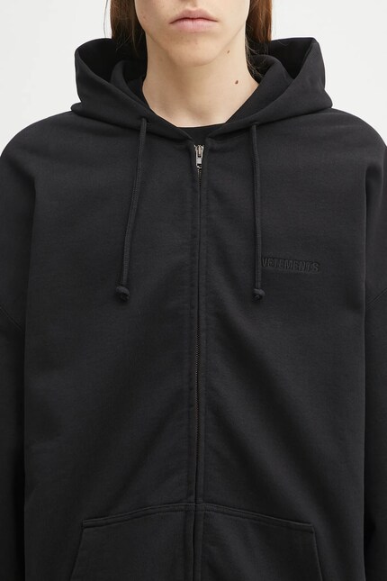 VETEMENTS sweatshirt Logo Oversized Zip-Up black color hooded
