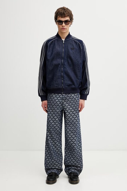 adidas Originals Adicolor loose SST zip-up sweatshirt denim navy