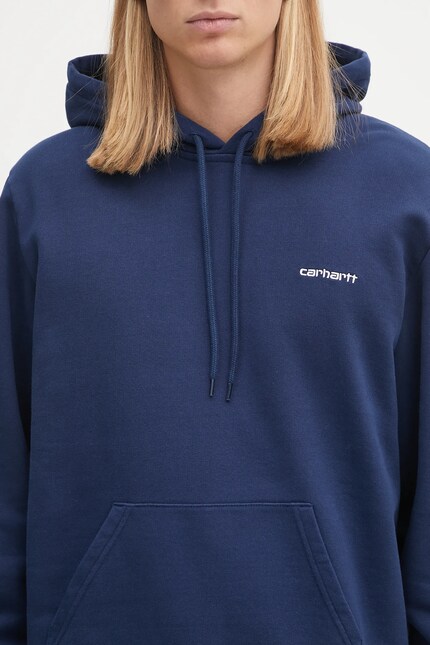 Carhartt WIP cotton sweatshirt Hooded Script Embroidery Sweat blue