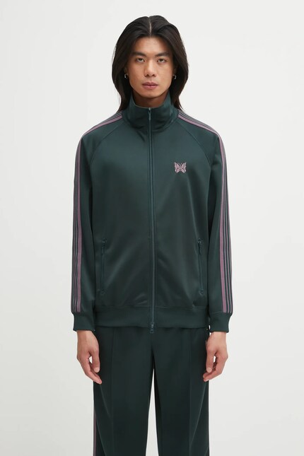 Needles sweatshirt Track Jacket green color with an application