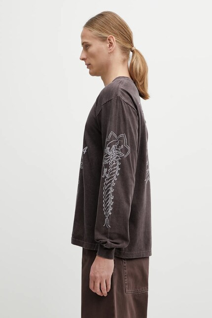 NEIGHBORHOOD cotton longsleeve top NH . TEE LS-14 brown color