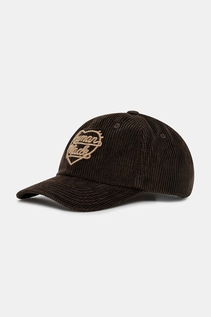 Human Made cotton baseball cap 6PANEL CORDUROY brown color