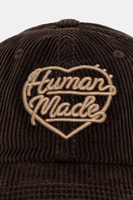 Human Made cotton baseball cap 6PANEL CORDUROY brown color