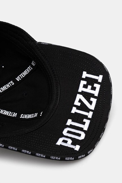 VETEMENTS cotton baseball cap Polizei PRM EU