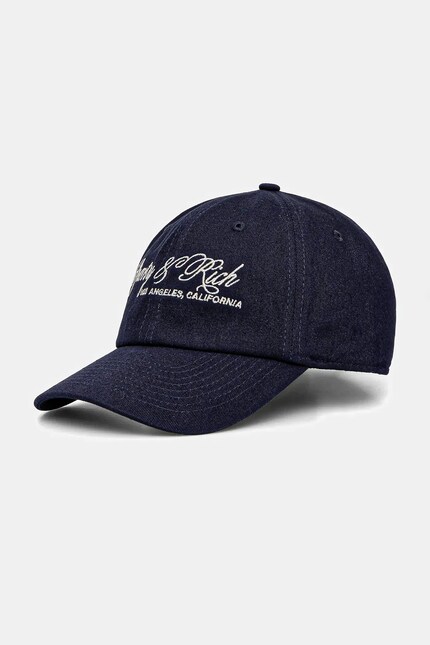 Sporty & Rich cotton baseball cap International navy blue color