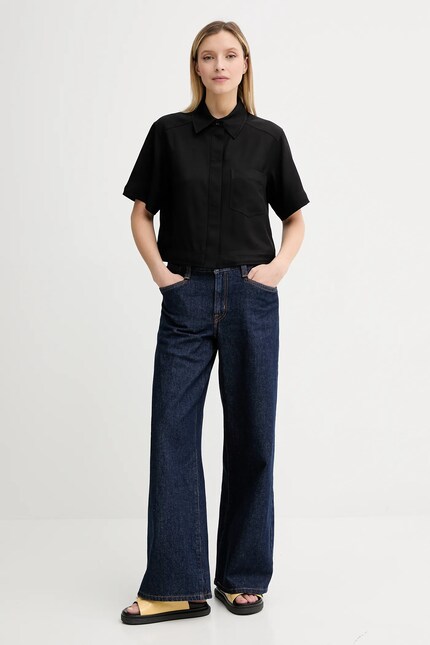 Marc O'Polo cămașă culoarea negru, cu guler clasic, regular