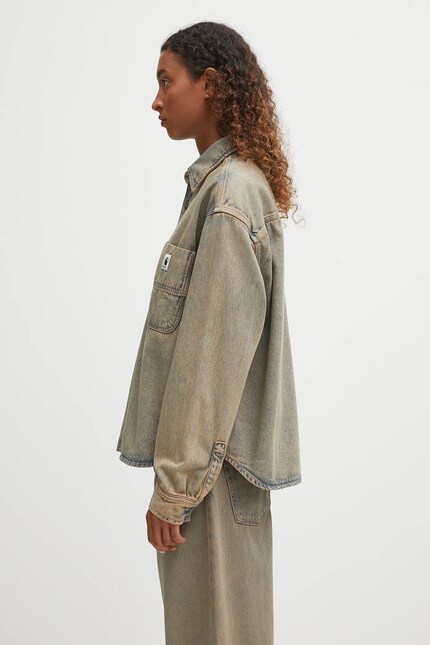 Carhartt WIP denim shirt W' Georgia beige color relaxed I035823
