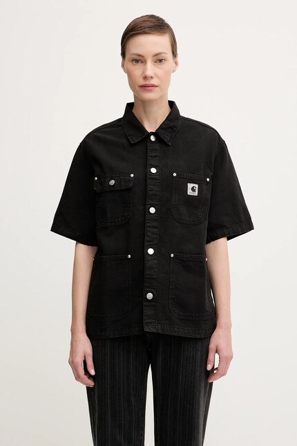 Carhartt WIP denim shirt W' S/S Michigan black color relaxed