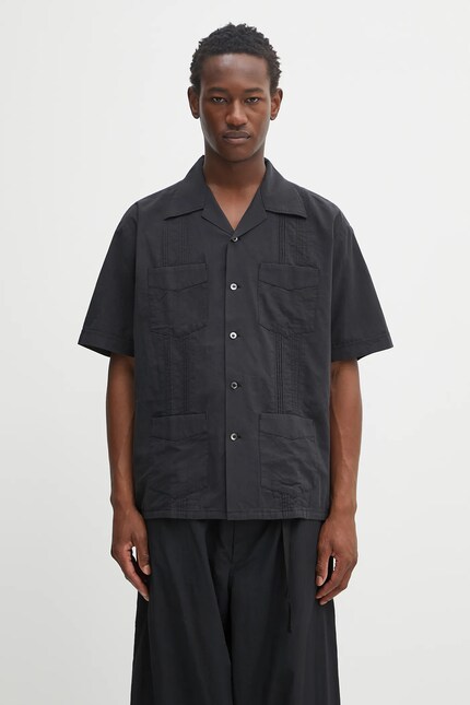 NEIGHBORHOOD cotton shirt guayabera shirt ss black color regular