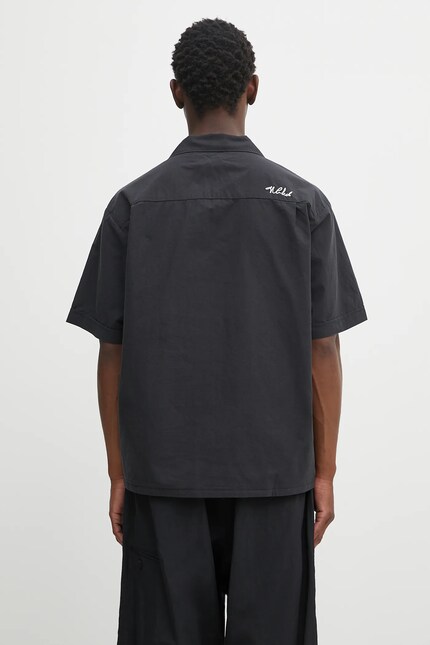 NEIGHBORHOOD cotton shirt guayabera shirt ss black color regular