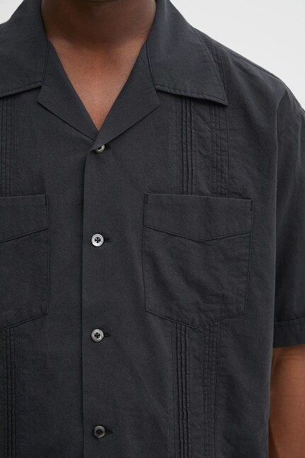 NEIGHBORHOOD cotton shirt guayabera shirt ss black color regular
