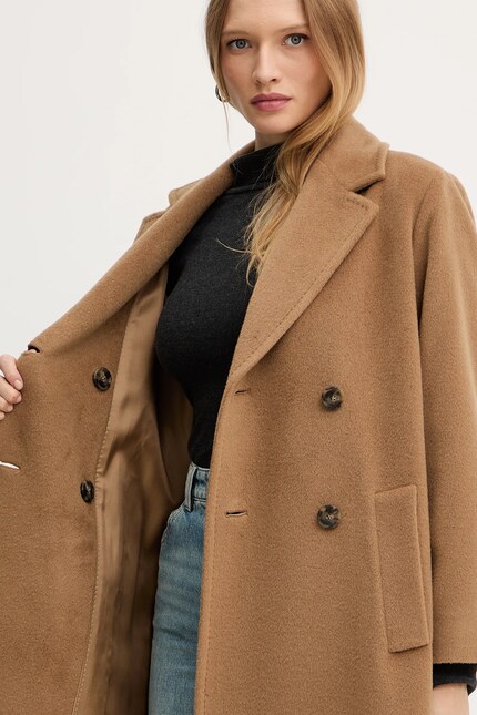 Пальто с добавлением шерсти Weekend Max Mara ZUFOLO цвет зелёный