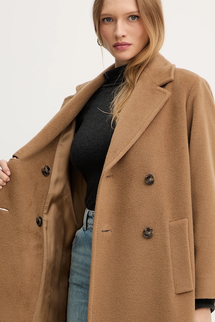 Пальто с добавлением шерсти Weekend Max Mara ZUFOLO цвет зелёный Пальто с добавлением шерсти Weekend Max Mara ZUFOLO цвет зелёный
