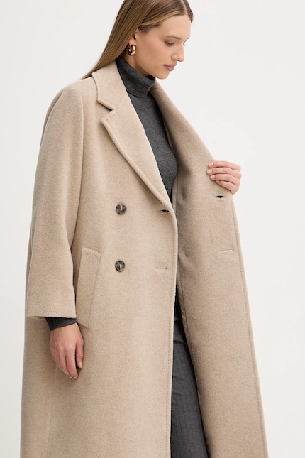 Пальто с добавлением шерсти Weekend Max Mara ZUFOLO цвет бежевый