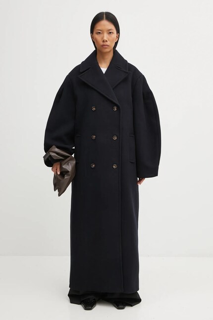 GANNI coat with wool Peacoat Wool Long PRM EU