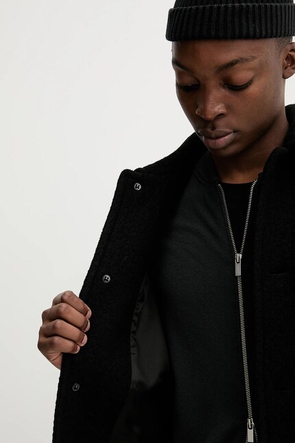 A.P.C. wool coat manteau gaston black color WVBEH.H01516 at PRM US