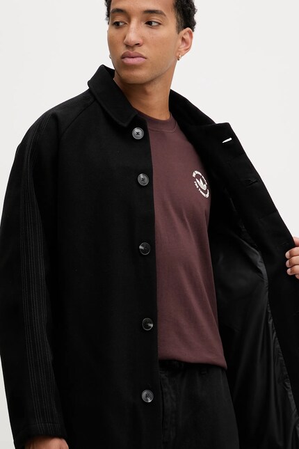 Пальто з домішкою вовни adidas Originals P Ess Overcoat колір
