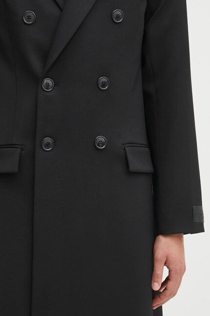 VETEMENTS wool blend coat Tight Shoulder Tailored black color