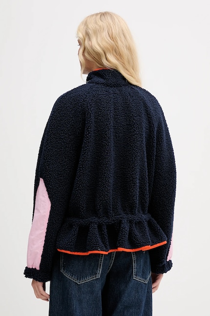Stine Goya hanorac fleece culoarea bleumarin, cu imprimeu, SG-AW25 Stine Goya hanorac fleece culoarea bleumarin, cu imprimeu, SG-AW25