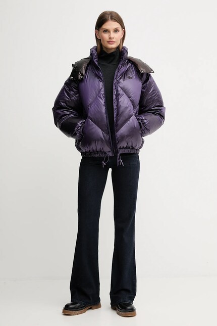 fuwafuwa③ Пухова куртка Lacoste колір фіолетовий зимова oversize BF5326